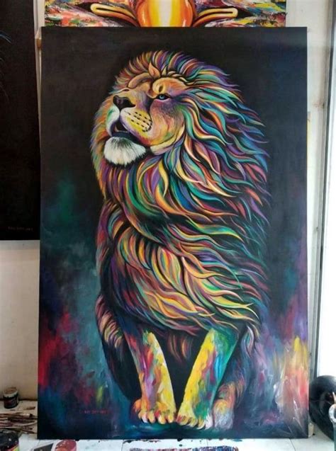 95 Easy Canvas Painting Ideas For Beginners Fashion Hombre Lion