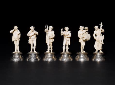 Bonhams A Set Of Six German 19th Century Carved Ivory Figures Of