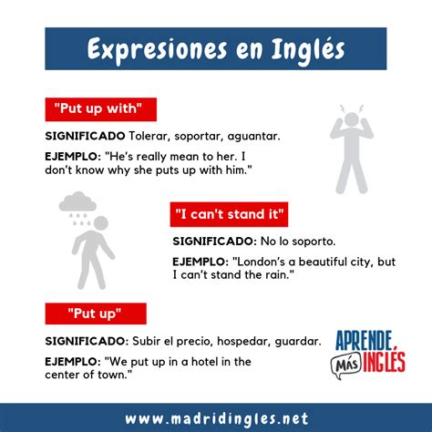 Expresiones En Inglés Put Up Put Up With Cant Stand Madrid Inglés