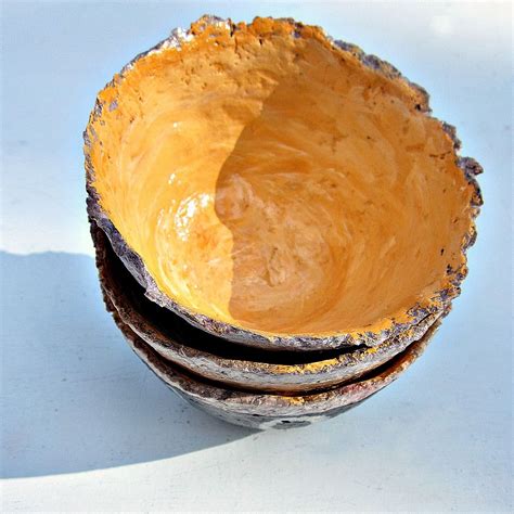 Paper Mache Bowls Set Of Three Mini Bowls In Assorted Browns Cafe