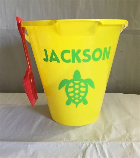 Personalized Sand Bucket With Shovel Kids Toy Beach Bucket Etsy