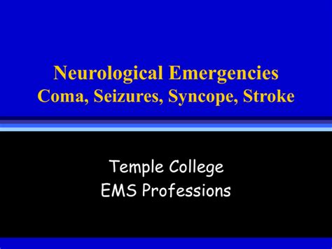 Coma Seizure And Stroke