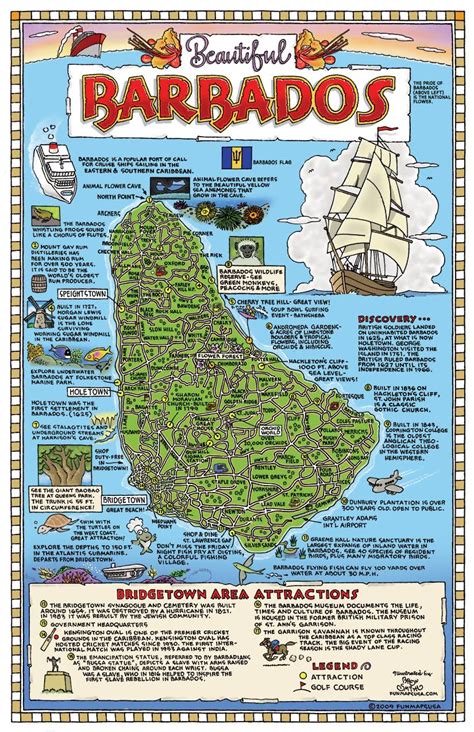 Large Detailed Tourist Map Of Barbados Barbados Large Detailed Tourist