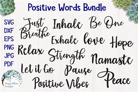 Positive Word Svg Bundle By Wispy Willow Designs Thehungryjpeg