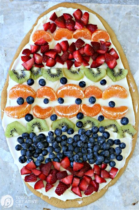 It's the low carb, gluten free healthy desserts route for me now. Cute Easter Desserts that you can make with Kids - Recipe Magik in 2020 | Easter egg fruit pizza ...