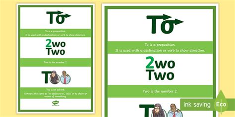 To Two And Too Homophones Display Poster Teacher Made