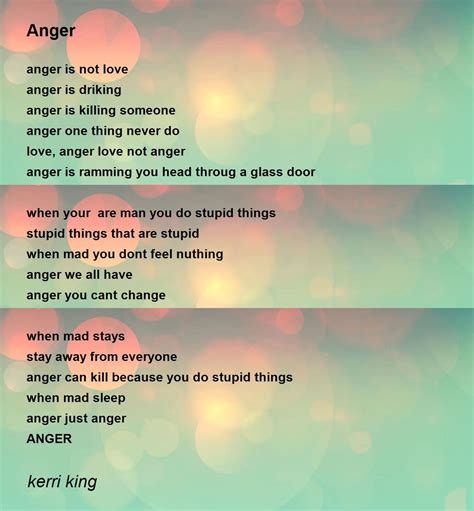 Anger Anger Poem By Kerri King