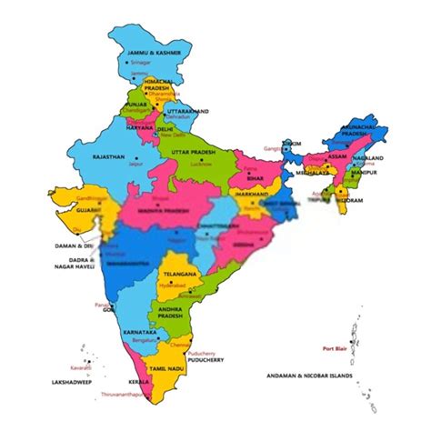 States And Their Capitals Of India Chart