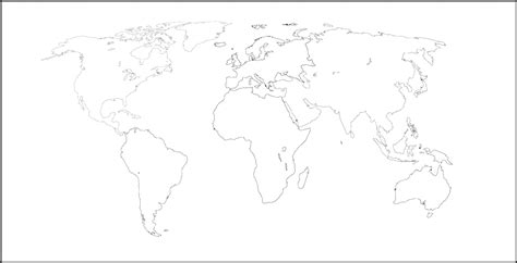 Mapa De Continentes Con Nombres Mudo En Blanco Imprimir