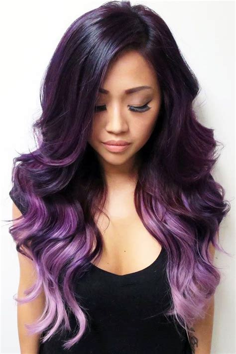 61 Cool Ideas Of Purple Ombre Hair Purple Hair Highlights Hair Styles Purple Ombre Hair