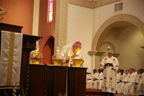 sacramental oils blessed priests renew promises at chrism mass home new outlook