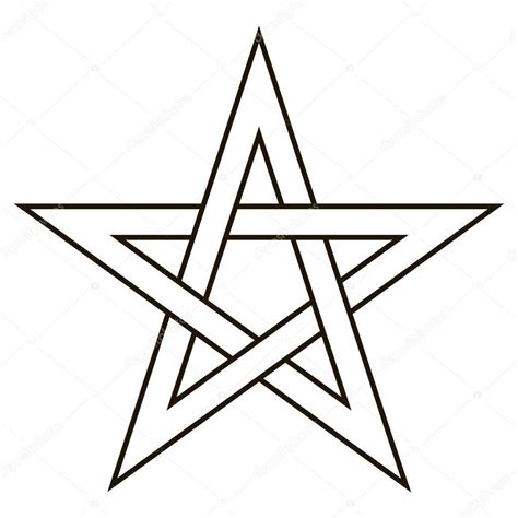 Pentagrama Cinco Estrellas Finales Con Lados De Tejido Símbolo Del