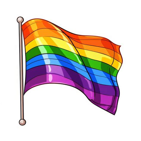 Premium Ai Image Illustration Of A Rainbow Flag Waving In The Wind On