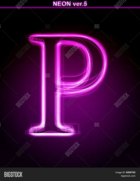 Glowing Neon Letter P Image And Photo Bigstock