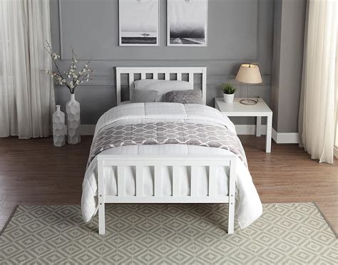 Solid Wood Single Bed Frame In White Home Treats Uk