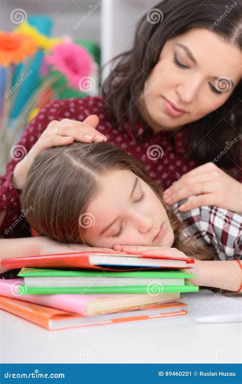 Mother Helping Her Daughter With Lessons Stock Image Image Of Women Help 89460201