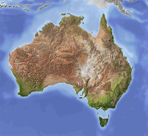 Shaded Relief Map of Australia : australia
