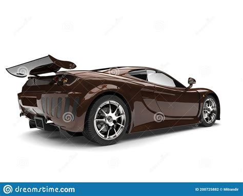 Metallic Brown Modern Fast Super Car Rear View Stock Illustration