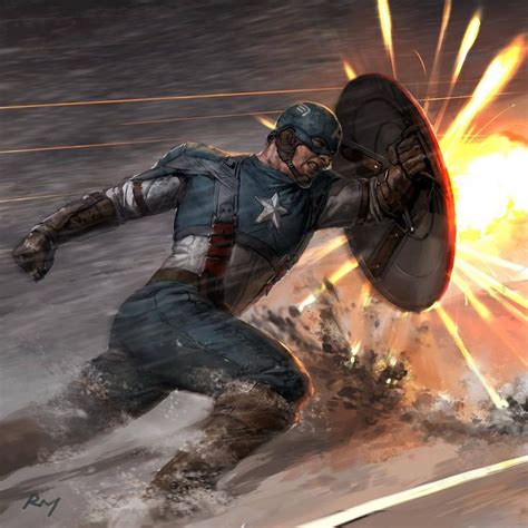 Chris ️ Evans Art Captain America By Ryan Meinerding Marvel Captain