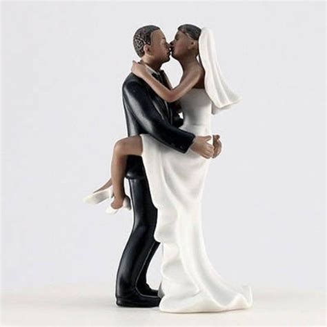 Kissing Couple African American Wedding Cake Topper African American