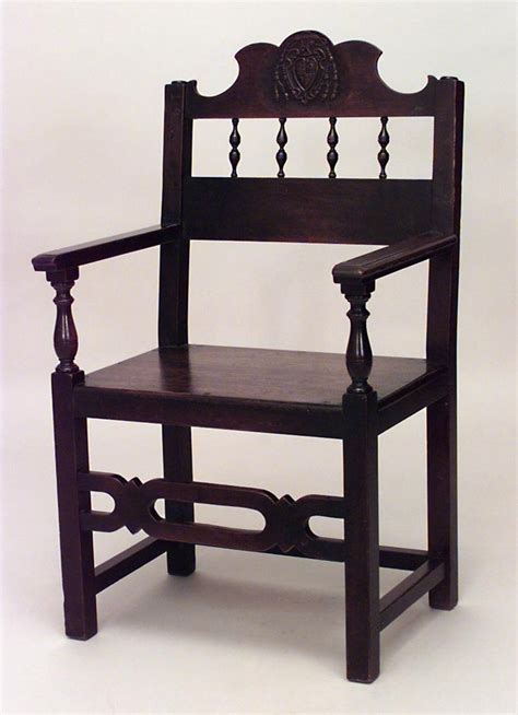 English Renaissance Seating Chairset Walnut Walnut Armchair Chair