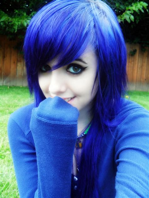 A Cute Blue Haired Emo Girl Rpics