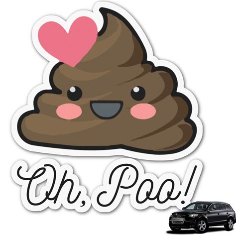 Custom Poop Emoji Graphic Car Decal Personalized Youcustomizeit