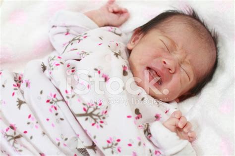 Crying Newborn Baby Japanese Baby Girl Stock Photo Royalty Free