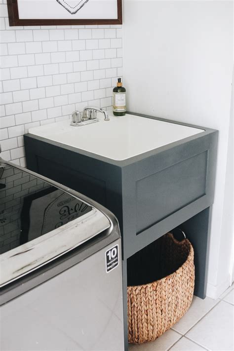There … a fridge, a cooker and a sink in the kitchen. How to Hide Your Utility Sink: Faux Cabinet Tutorial - Within the Grove
