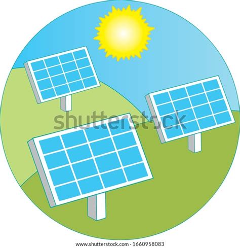 Solar Panels Sun Global Warming Stock Vector Royalty Free 1660958083