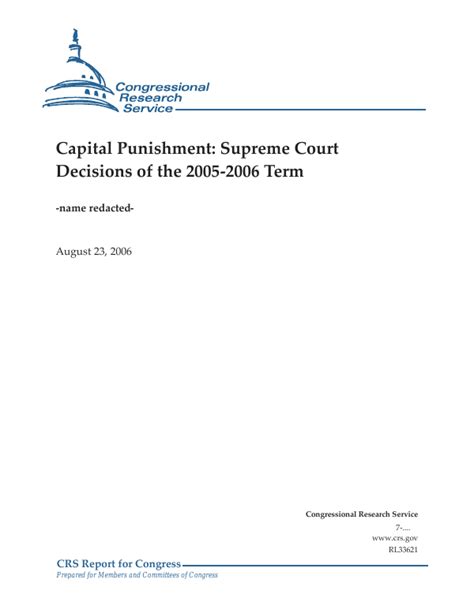 Capital Punishment Supreme Court Decisions Of The 2005 2006 Term