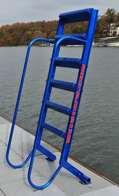Aluminum Wide 3 Step Stationary Dock Ladder Heavy Duty Free Ship