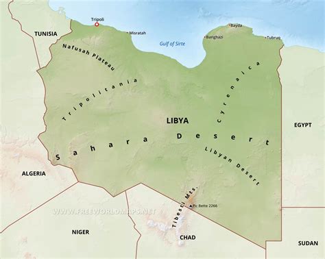 Le nostre prime colonie in africa. Libya Physical Map