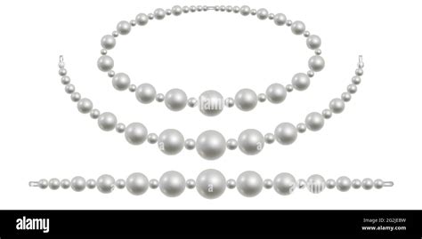 Pearl Necklace Isolated White Pearl Beads For Jewelry Design Precious