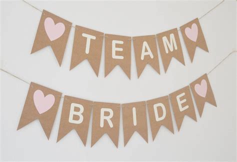 Team Bride Hen Party Banner Bridal Shower Rustic Bunting Etsy