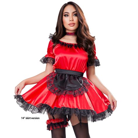 Red Satin French Maid