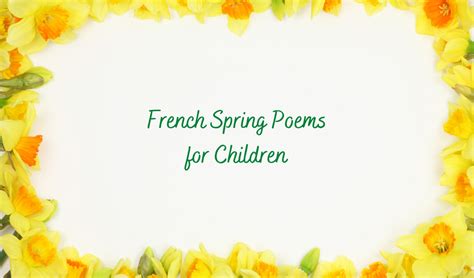 French Spring Poems For Children A French Start