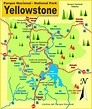mapa del parque nacional de Yellowstone wyoming estados unidos USA ...