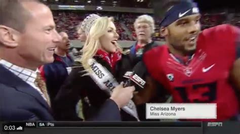 Watch Miss Arizona Gets Tackled On The Sidelines After Play The Spun