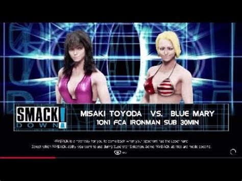 WWE 2K19 MISAKI TOYODA Vs BLUE MARY Submission Iron Man Match PS4 CAW