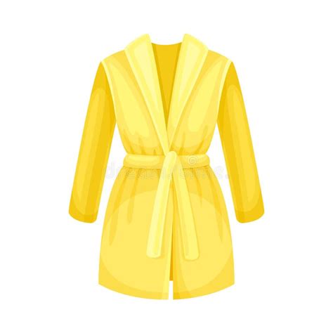 Yellow Female Bathrobe Dressing Gown Cartoon Vector Illustration Stock