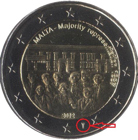 Malte 2 Euro Commémorative 2012 Représentation Majoritaire 1887