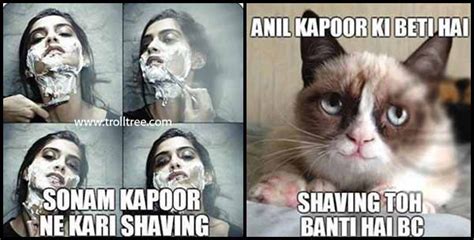 sonam kapoor ne kari shaving trolltree comedy pictures funny pictures funny jokes hilarious