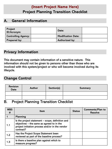 Transition Plan Template Free Download