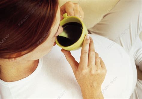 Pregnant Woman Drinking Coffee Stock Image M8050557 Science