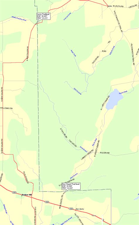 County Road Level Maps To Leota And New Chapel Trailheads At The