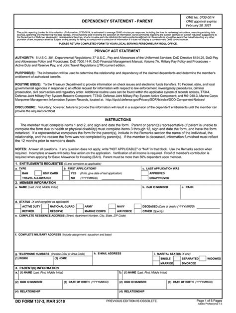 2018 2024 Form Dd 137 3 Fill Online Printable Fillable Blank Pdffiller