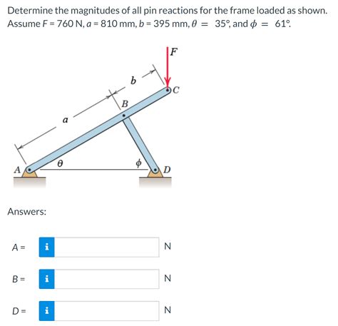 Solved Determine The Magnitudes Of All Pin Reactions For The