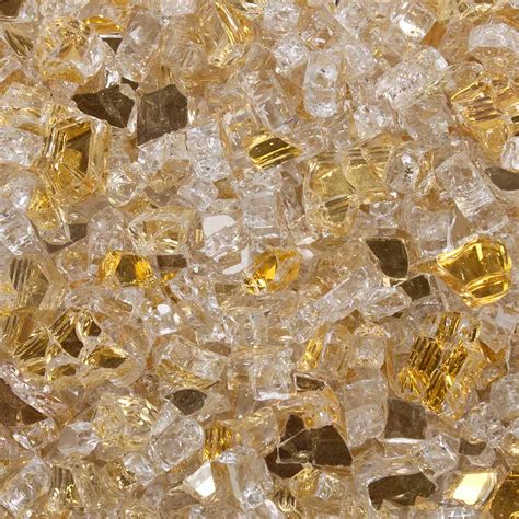 Sunstorm Gold Reflective Tempered Fire Glass 1 4 10 Lb Jar By