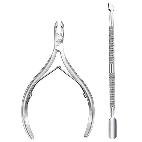 cuticle nipper with cuticle pusher professional grade stainless steel cuticle remover and